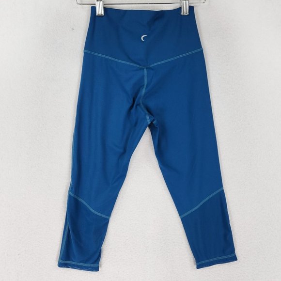 ZYIA Pants Womens 2 Blue Active Leggings Cropped Brilliant Mesh Corsair Athletic - Picture 11 of 11